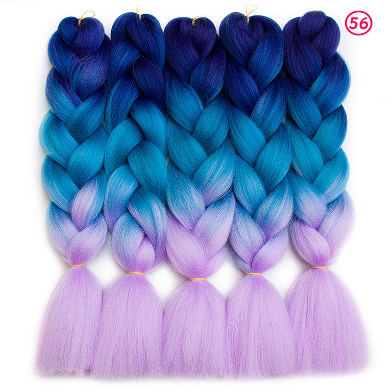 

Wholesale Price Kanekalon Ombre Braiding hair synthetic Crochet braids twist 24inch 100g Ombre two tone Jumbo braid hair extensions