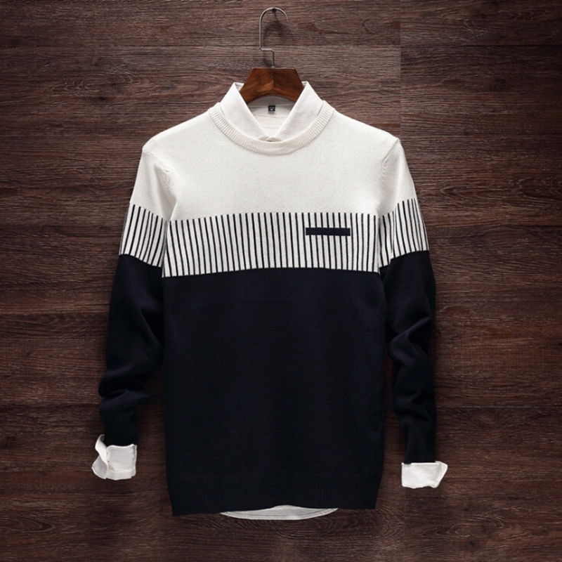 Zollrfea Patchwork hommes pull décontracté hommes mode nouveau col rond Patchwork qualité tricoté hommes chandails grande taille 3XL AD00160