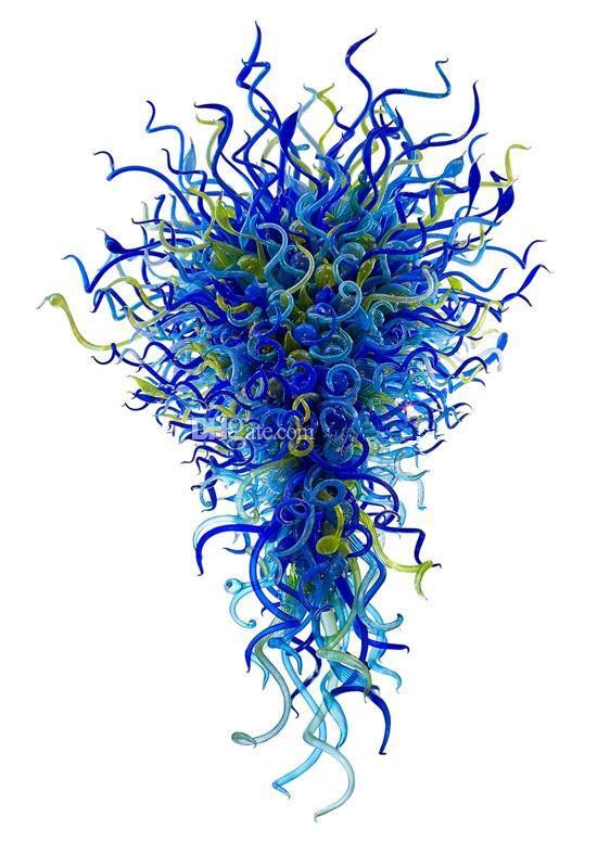 

Pendant Lamps Blue Glass Modern Crystal Chandeliers Pendant-Light Home Decoration 100% Mouth Blown Borosilicate Hand Blown-Glass Chandelier