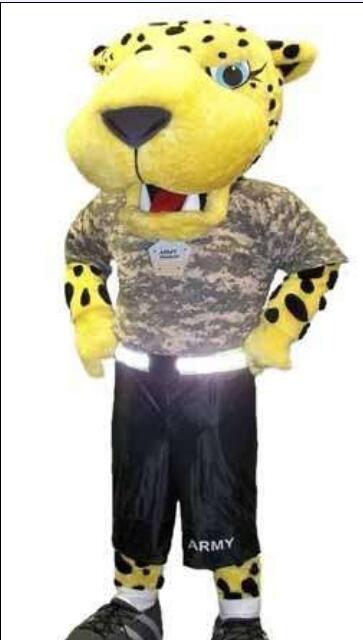 

Custom Yellow leopard mascot costume Adult Size free shipping, Red