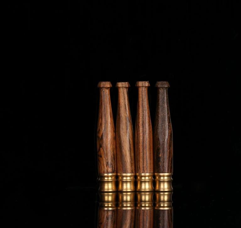 

Copper head pull rod single filter natural solid wood pipe mouth Citigroup Nan small hand polished handicraft gifts