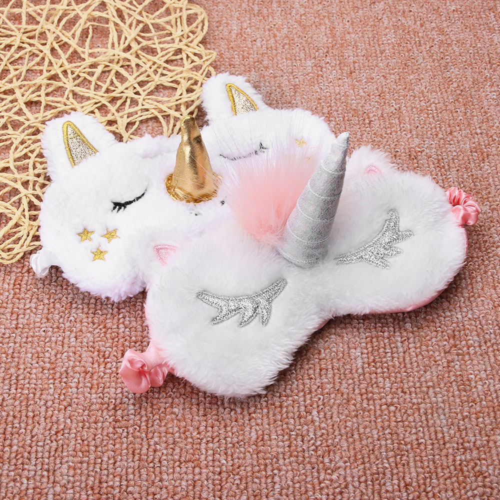 

Cute Unicorn Sleeping Eye Cover Cartoon Blindfold Eye Mask Shadow Soft Cover for Girl Kid Teen Traveling Sleep Eyeshade Eye Aid