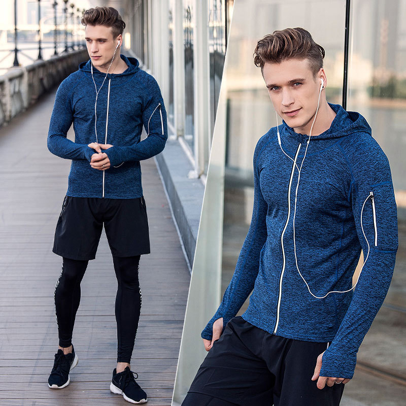 

Men Running Jackets Fitness Sports Coat Gym Fitness Tight Top Outdoor Sports Soccer Gym Jogging Jogger Jackets, Grey