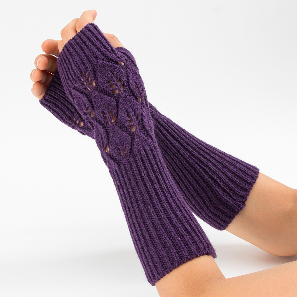 Acrylic Knit Arm Warmers Made in USA Lavender /& White Stripe