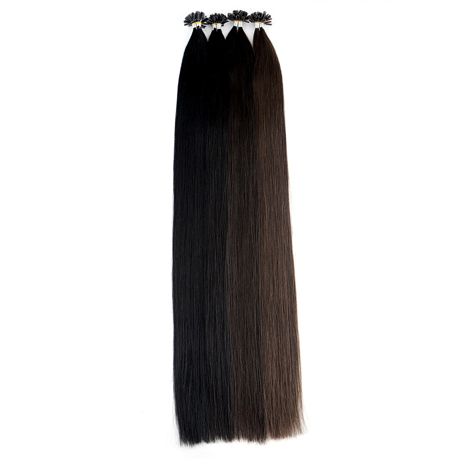 

ELIBESS HAIR-14''-24''Nail Tip Human Hair Extension 0.8g/strand 200strands /lot #1 #2 #4#6#8 Straight Wave Pre-bonde U Tip Human Hairs