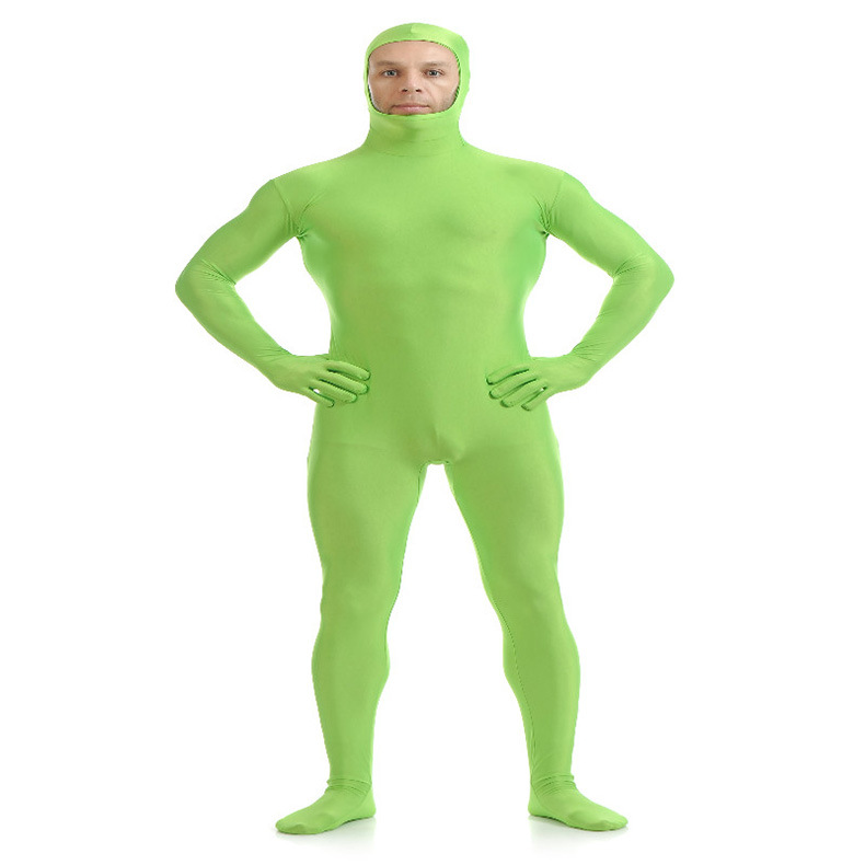 green spandex jumpsuit