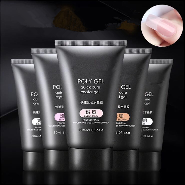 

30ml Quick Builder Finger Extension Nail Camouflage Crystal Jelly 6 Colors Nail Varnish, 03