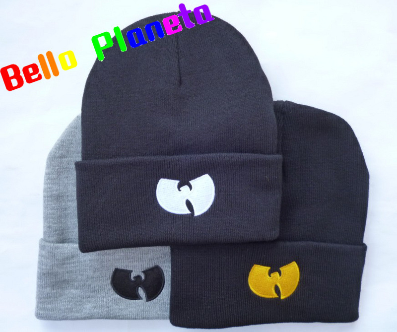 

2018 New Popular WUTANG Embroidered Knit Hat Hip Hop Street Dance Ski Caps Caps Hats Men And Women Winter Hat, Grey black mark