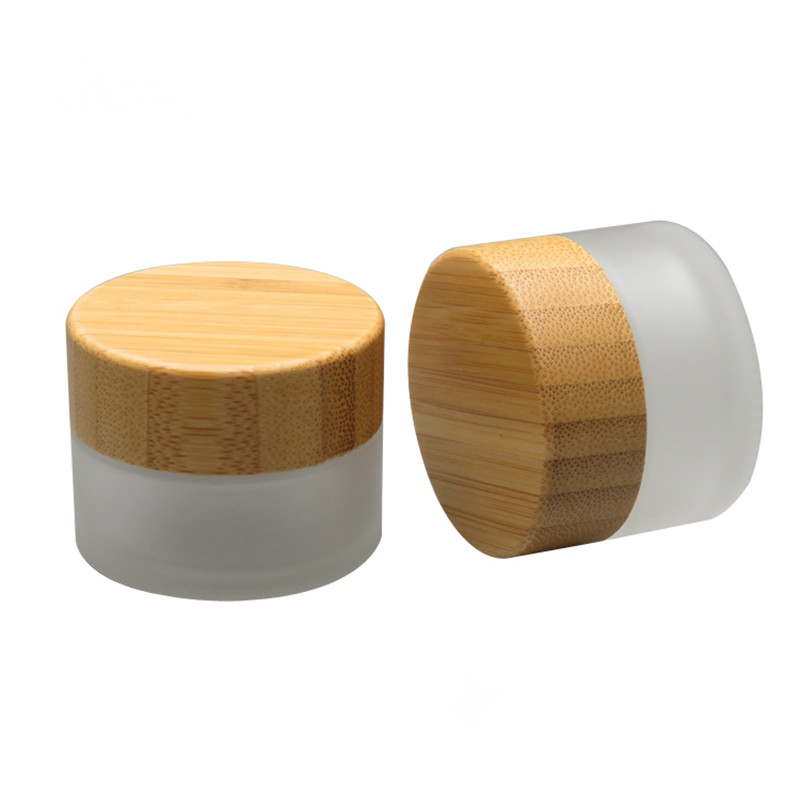 

15g matte glass jars with bamboo cover,15ml glass cream jars with bamboo lids fast shipping F244