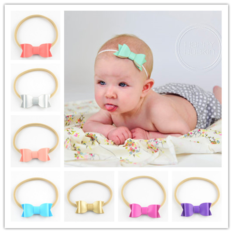 

kawaii baby Nylon Headwear newborn girl bow knot headbands Elastic Headband Cute Hairbands Hair Accessories for infant, Multi-color