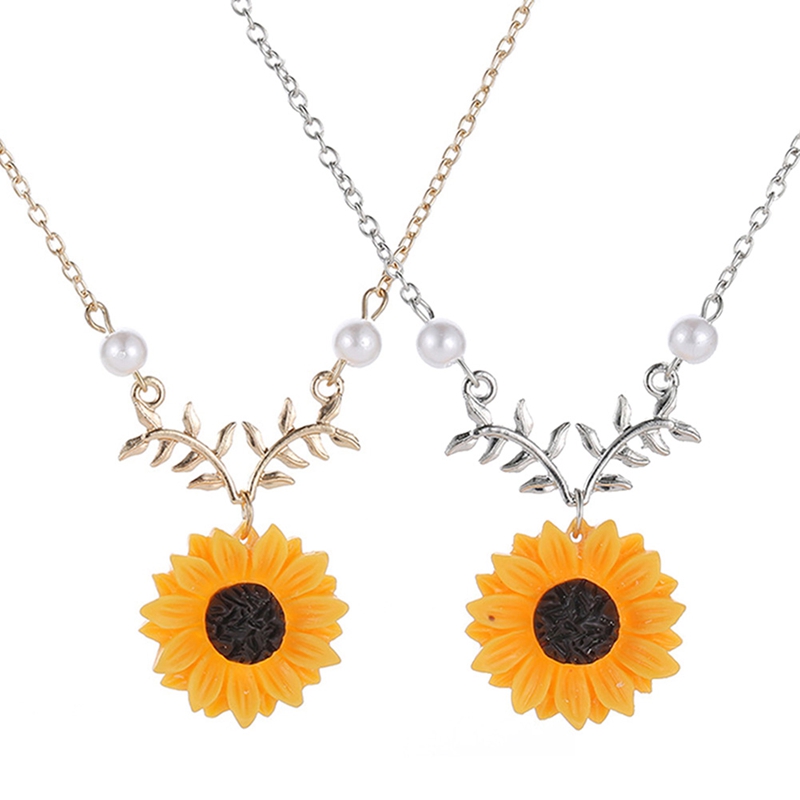

Fashion Silver/Gold Color SunFlower Flower Daisy Pendant Chain Necklace For Women Wedding Party Jewelry Chains