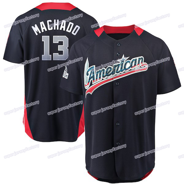 

Men 2018 All Star 13 Manny Machado 35 Brad Brach 54 Andrew Cashner 60 Mychal Givens 36 Caleb Joseph 29 Jace Peterson Baseball Jerseys, Youth size s-xl navy blue