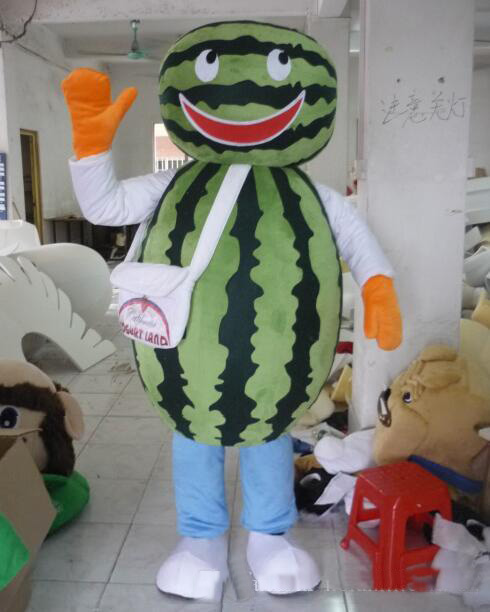 

2018 High quality EVA Material watermelon Mascot Costume Fruit Cartoon Apparel Halloween Birthday party Adult Size, As picture