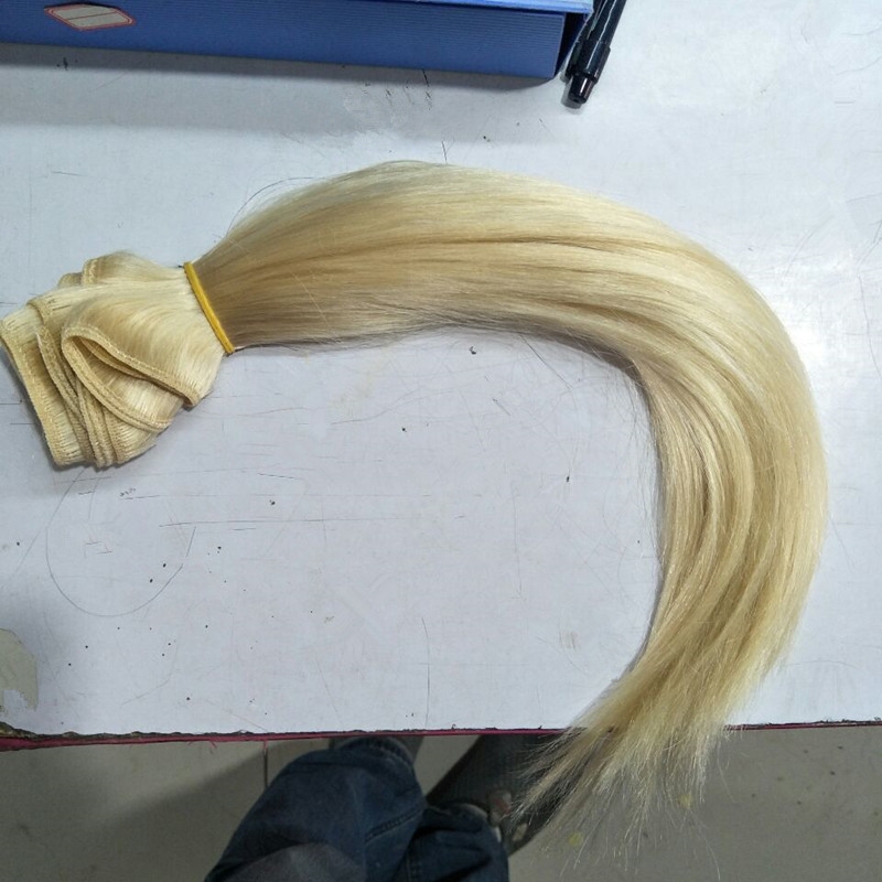 

3pcs or 4pcs quality platnium blonde color 60 brazilian european virgin human hair bundle 100g one piece free