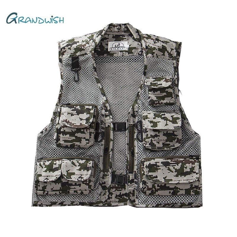 

Grandwish Mens Large Size -3XL Casual Vest Male Multi-Pocket Fashion Waistcoats Men Sleeveless High Quality Vests Jackets,DA749, Red