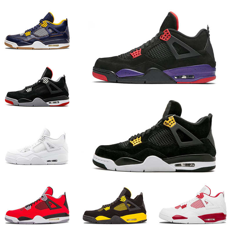 

New arrival Wholesale 4 4s mens basketball shoes NRG oreo Raptors White Cement Fire Red bred men trainers sneakers sport shoes size 8-13