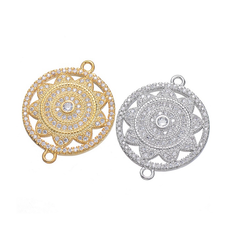 40x Gold Brass Sun Flower Charm Pendant Connectors For Jewelry Bracelet Making