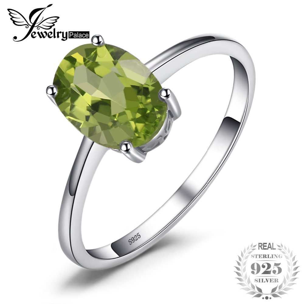 925 Sterling Argent Vert Naturel Péridot Bague Bijoux Oval Cut Taille US 3 To 13