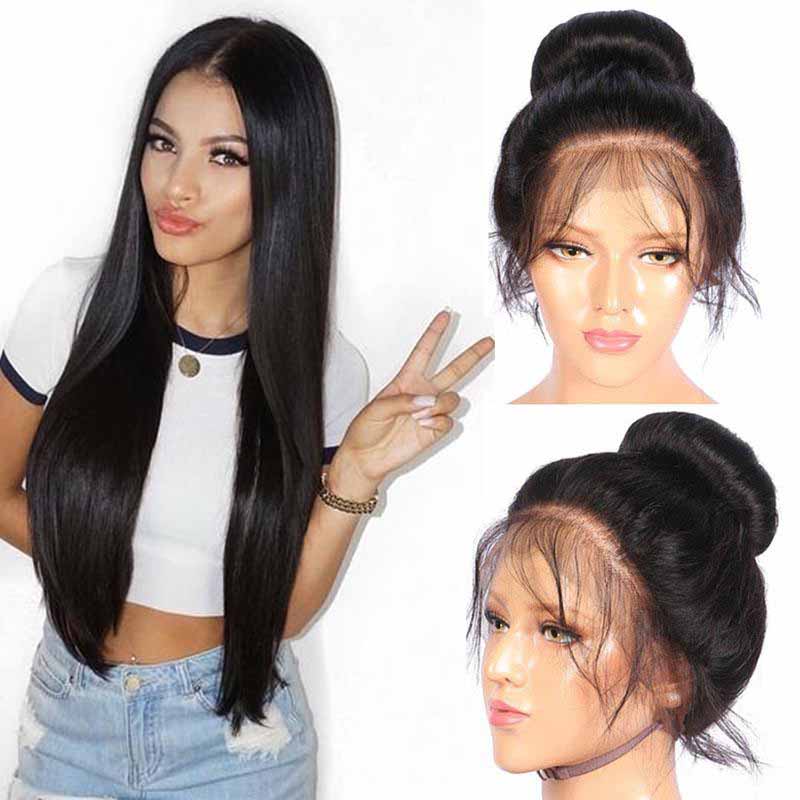 

Brazilian Straight Virgin Hair Lace Front Wigs With Baby Hair Cheap Brazilian Human Hair Lace Front Wigs For Black Women, Natural color