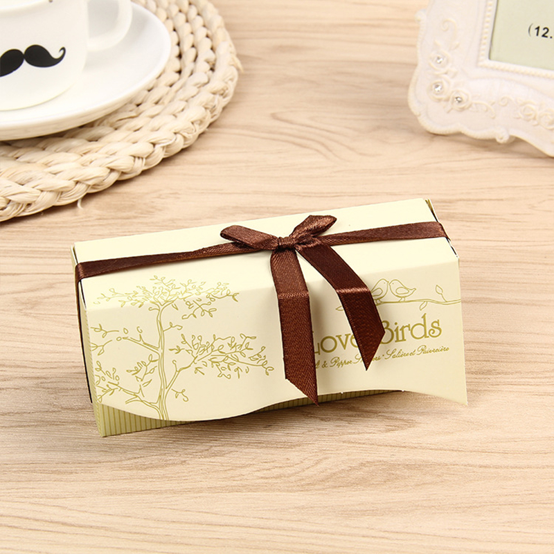 

5Pcs/Lot New Classic Creative Wedding Favors Party Back Gifts for Guests Exquisite Ceramic Bird Seasoning Bottle Decorations, White ribbon