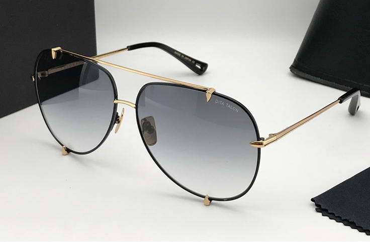 

Classic Gold/Grey Pilot Sunglasses Gold/Black frame/Grey Gradien Gafas de sol mens Sunglasses Shades Talon Glasses New, White;black