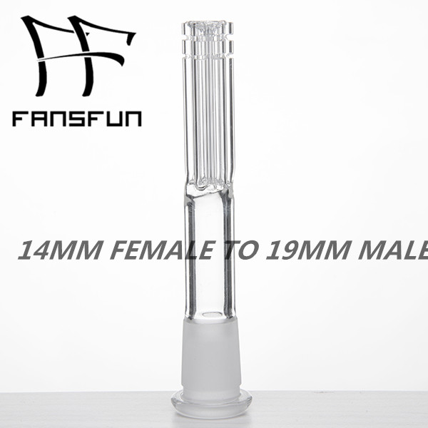 

Six Armed Smoke Glass Downstem Tube 14mm Female To 18mm Male Frosted Joint Dropdown For Bong Water pipes Dab Rigs