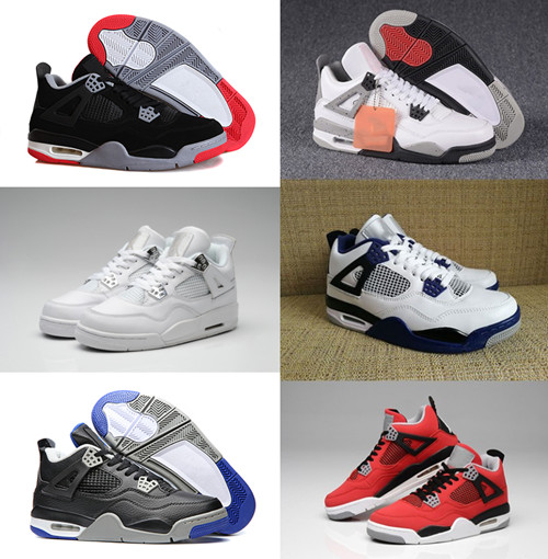 

2018 Traderjoes With Box Mens and Womens Basketball Shoes Sneakers for Men 4S White Cement Motorsport Pure Money Bred Fire Red Boots