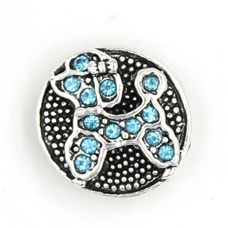 

Wholesale DIY Interchangeable Metal Button 3 Colors Rhinestone Animal Pet Dog Buttons for 18mm Snap Jewelry Snap Button Bracelet Necklace