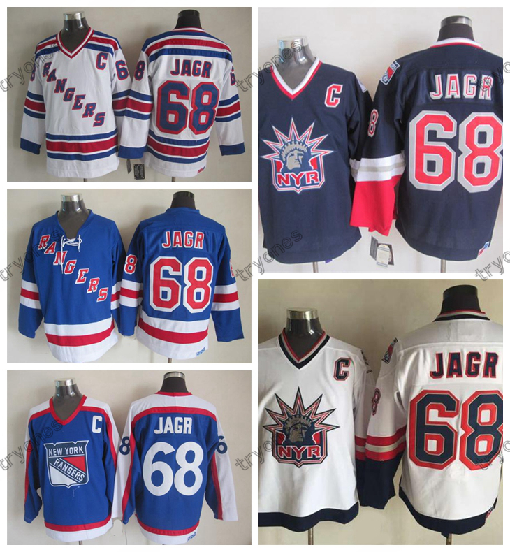 

1998 Liberty Vintage New York Rangers Jaromir Jagr Hockey Jerseys Mens Cheap 68 Jaromir Jagr Stitched Hockey Shirts C Patch, Blue