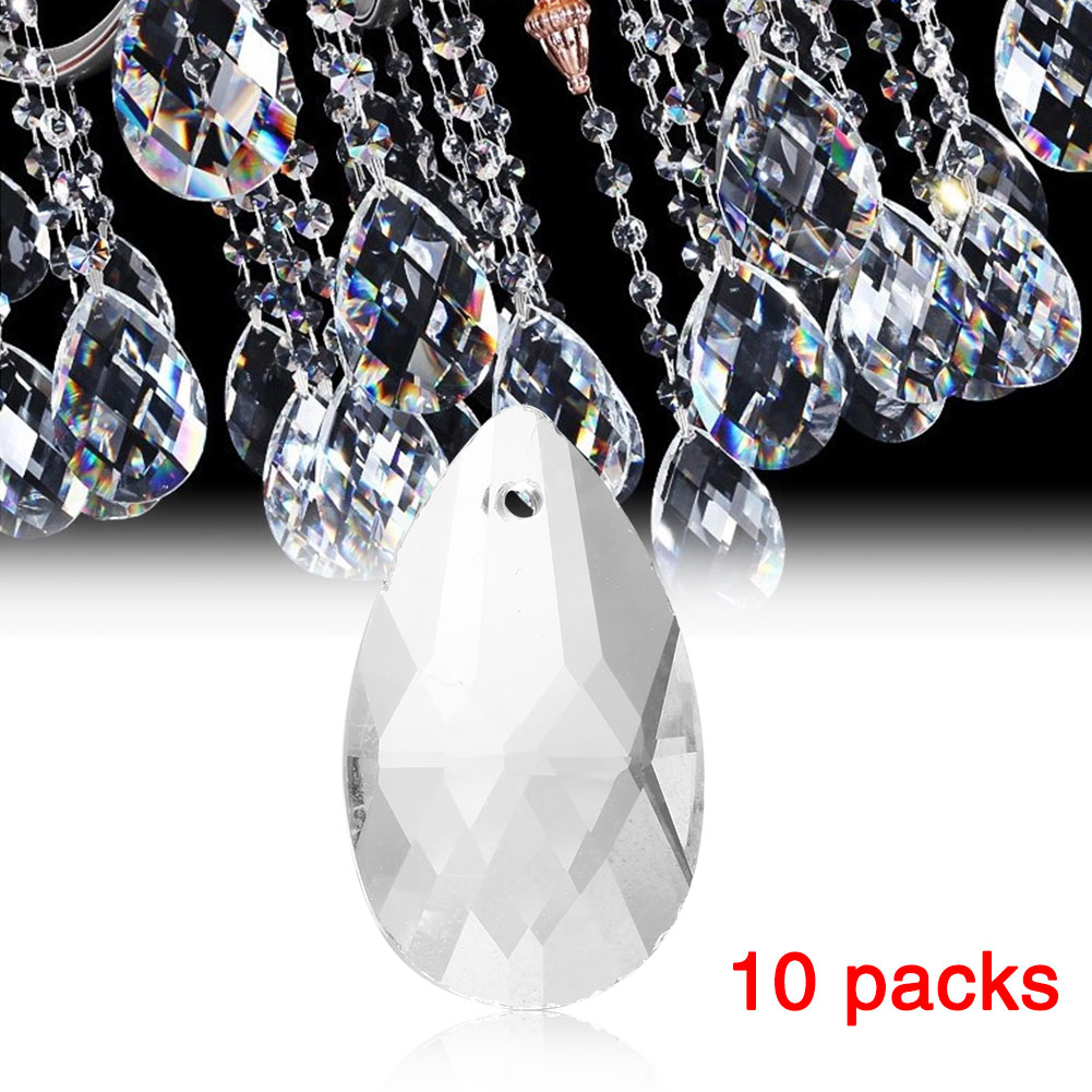 50PCS LARGE CLEAR CHANDELIER GLASS CRYSTALS LAMP PRISMS PARTS HANGING DROPS 55MM