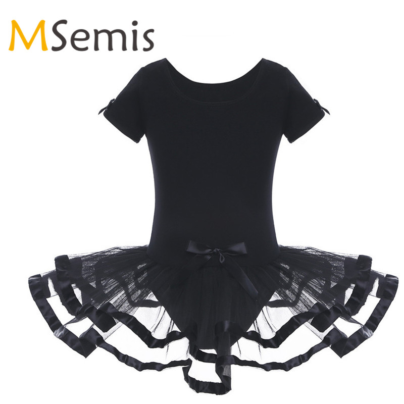 iEFiEL Girls Cotton Tank Top Tiered Mesh Tutu Skirt Ballet Dance Gymnastics Leotard Layered Dress