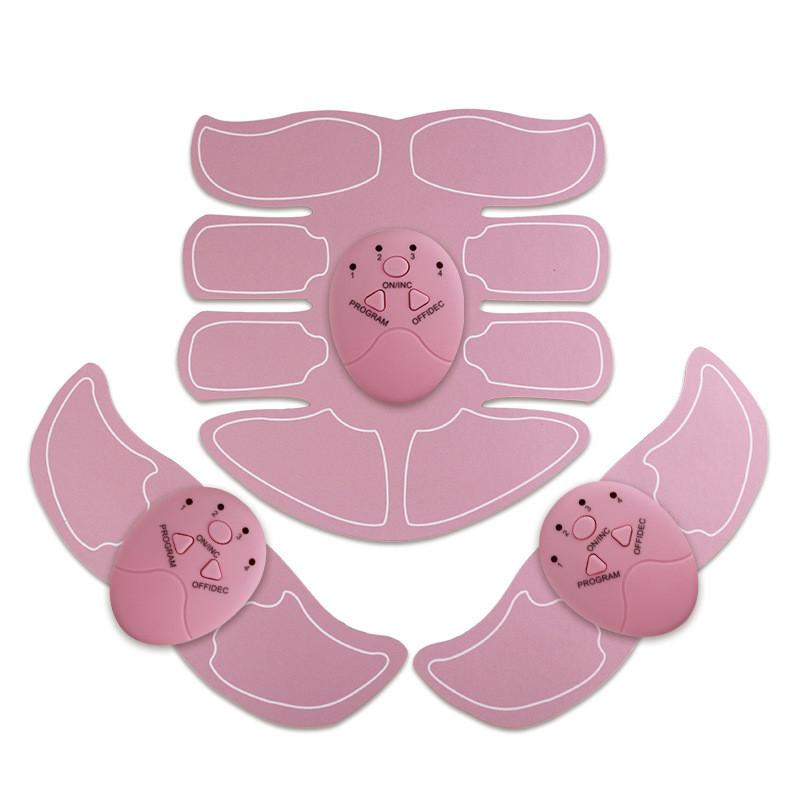 Pink Gym Abdominal Wireless Muscle Stimulator Arm Smart Muscle Trainer Sticker Body Loss Slimming Massager Kit Massager Stimulator pad-image-418730558