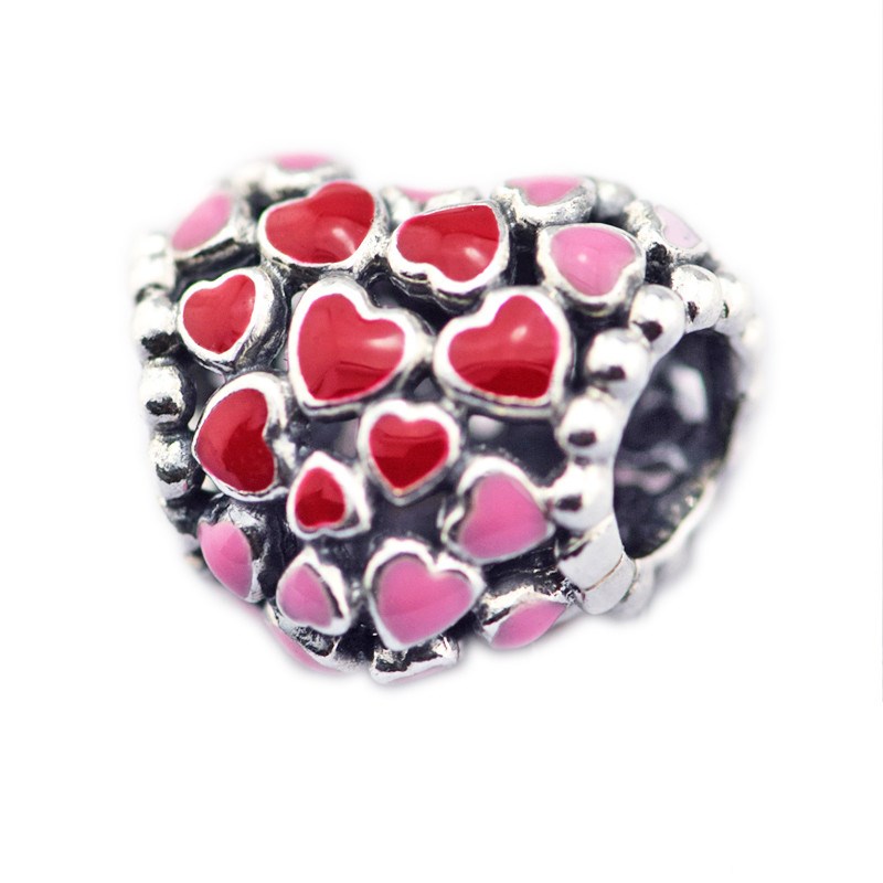 2018 Spring 925 Sterling Silver Jewelry Burst of Love Charm, Mixed Enamel Charms Original Beads Fits women Jewelry Making Pandora Bracelets-image-414531115