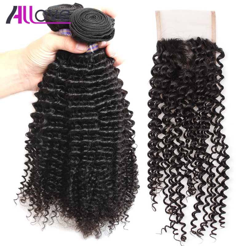 

Wholesale Best 10A Brazilian Hair Kinky Curly with Lace Closure Malaysian Straight Closure Peruvian Hair 3pcs With Closure Free Shipping, Natural color