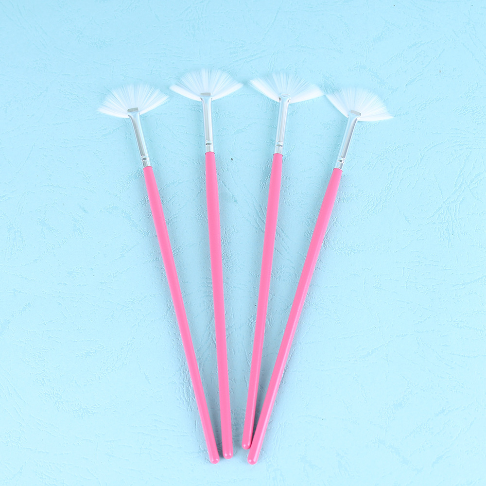 Hot Selling Nail Art Fan-shape Brush Pen Dust Cleaning Pink Brush for Gradient effect Creating Manicure Drawing Brush C064-image-400318028