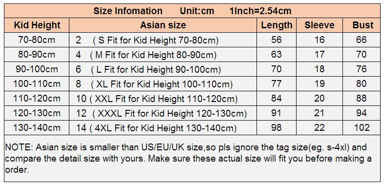 Bathrobe Size Chart