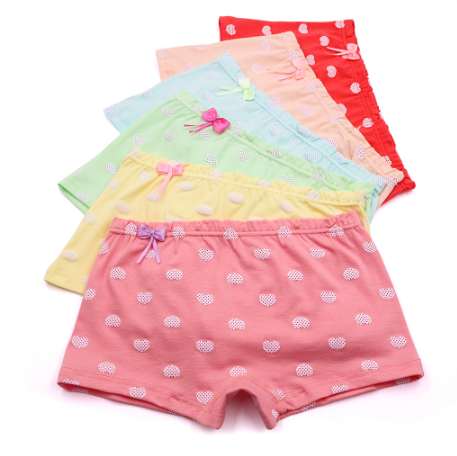 5-Pack Cotton Kids Girls Underwear Short Panties for Girl Candy Colors Children Boxer Baby Underpants Clothing 2-11T-image-427602850