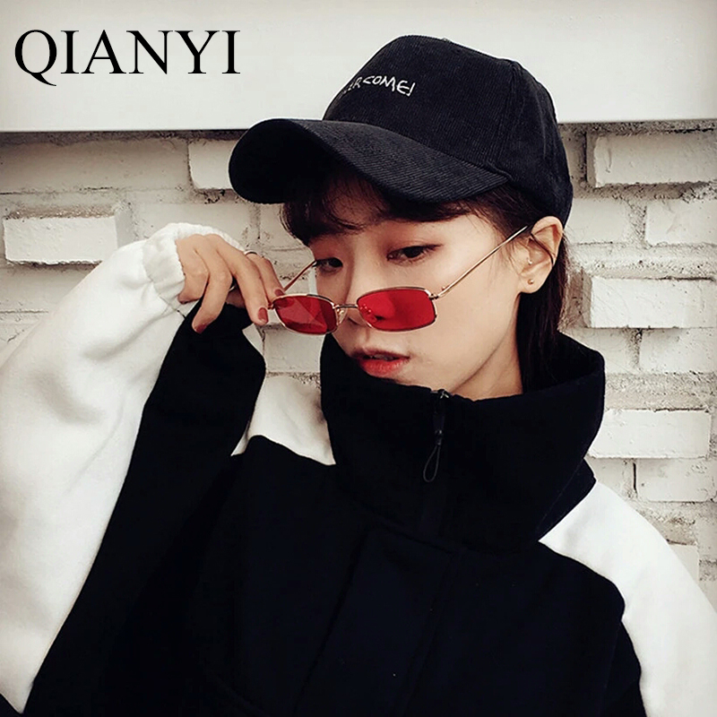 

men Metal Sunglasses for women Retro Small Square Sun Glasses Female Yellow Pink Lens Glasses Small Frame Shades Eyeglass