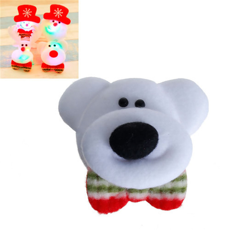 

Fabric Pin Brooches LED Light Flashing Bear Animal White & Red Romantic Accessories 75-90mm x 65-75mm(3"), 1 Piece