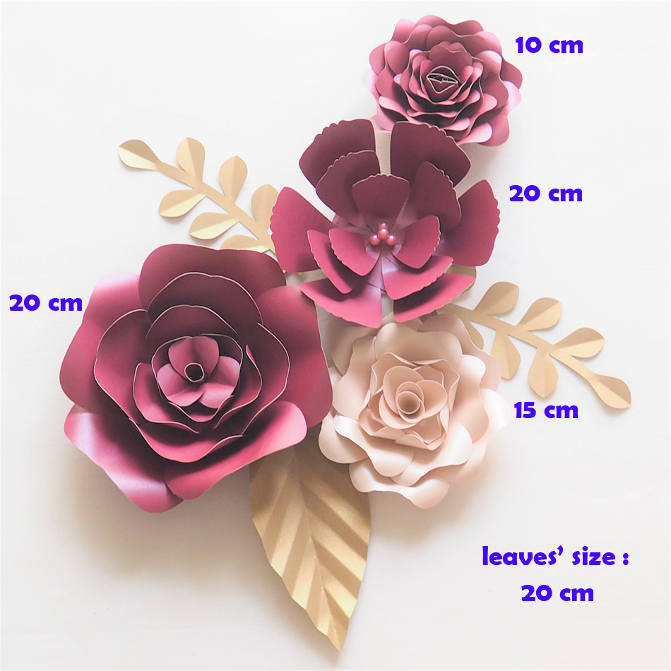 

Craft supplies Artificial Flowers Paper Flower 4PCS Flower+Leaves 3PCS Wedding & Party Deco Home Decoration Video DIY