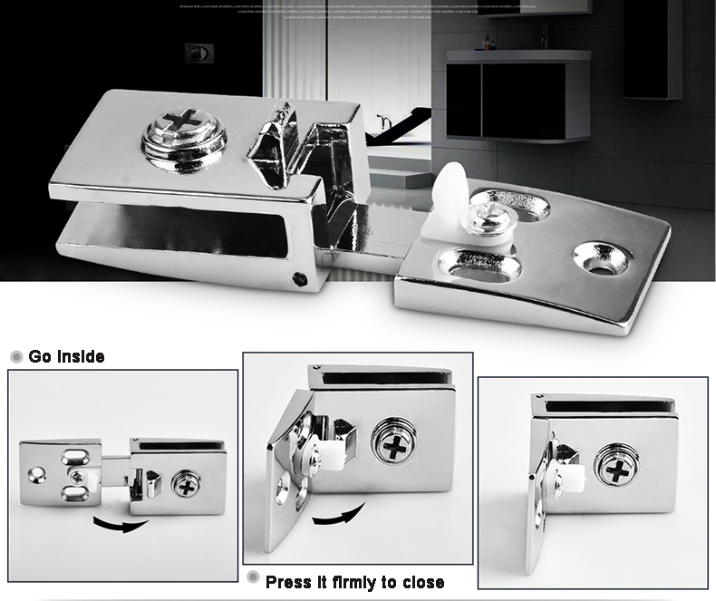 2019 Two Pieces 1bottom 1top Frameless Glass Door Hinge Cupboard