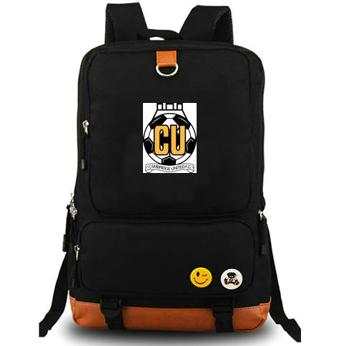 

Cambridge United backpack CU daypack Football club schoolbag Soccer team rucksack Canvas school bag Outdoor day pack
