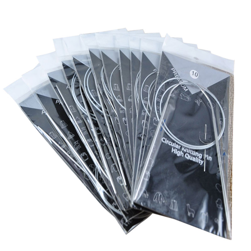 

11Pcs/set 80cm Stainless Circular Crochet Knitting Needles Circular Knitting Pins Crochet Weaving Pins Needlework Tools, Black