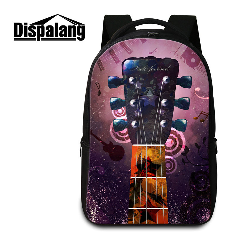 

14 Inch Brand Laptop Backpacks For College Students Piano Guitar Printed Men Women's Camping Hiking Bags Unisex School Bag Bookbags Rucksack, As the picture show