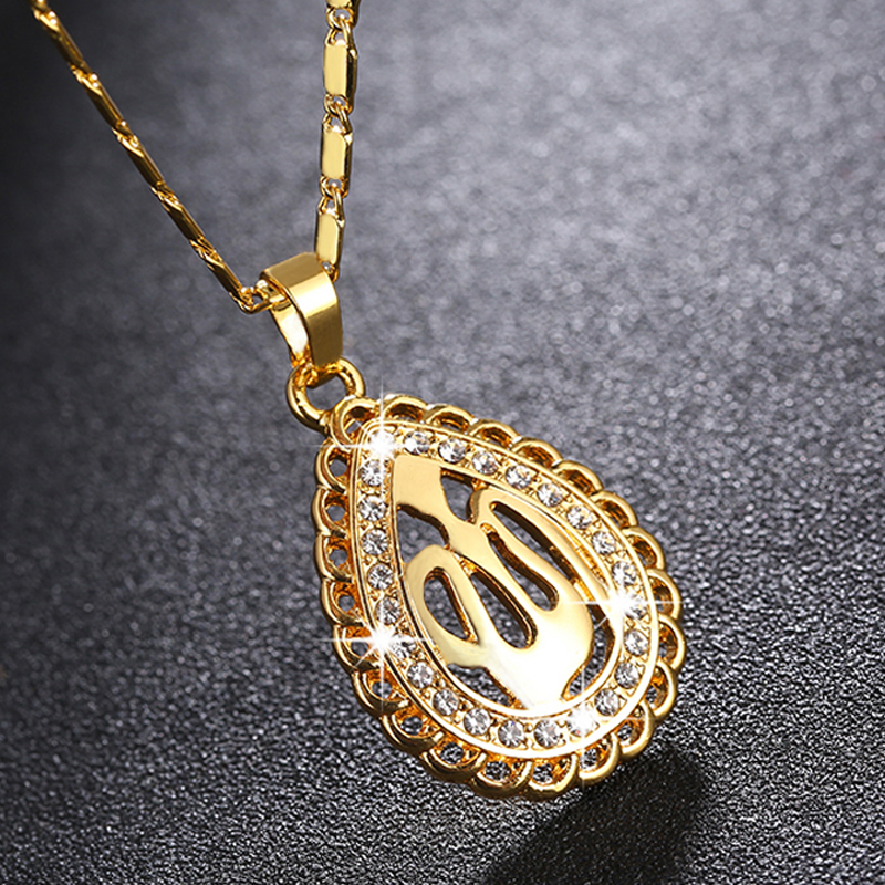 

5PCS Wholesale Classic women Gold/Silver/Rose gold Religious Muslim pendant necklace for Middle Eastem Islamic jewelry gift