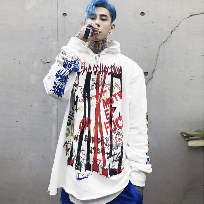 

2018 Spring Doodle Sweatshirts Hoodies Men Coon Fashion White Hoodies Us Size S-XXL