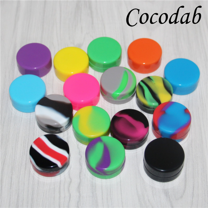 

Wax containers silicone box 3ml 5ml 10ml 22ml Non-stick silicon container food grade jars dab tool storage jar oil holder for vaporizer FDA, Mix colors