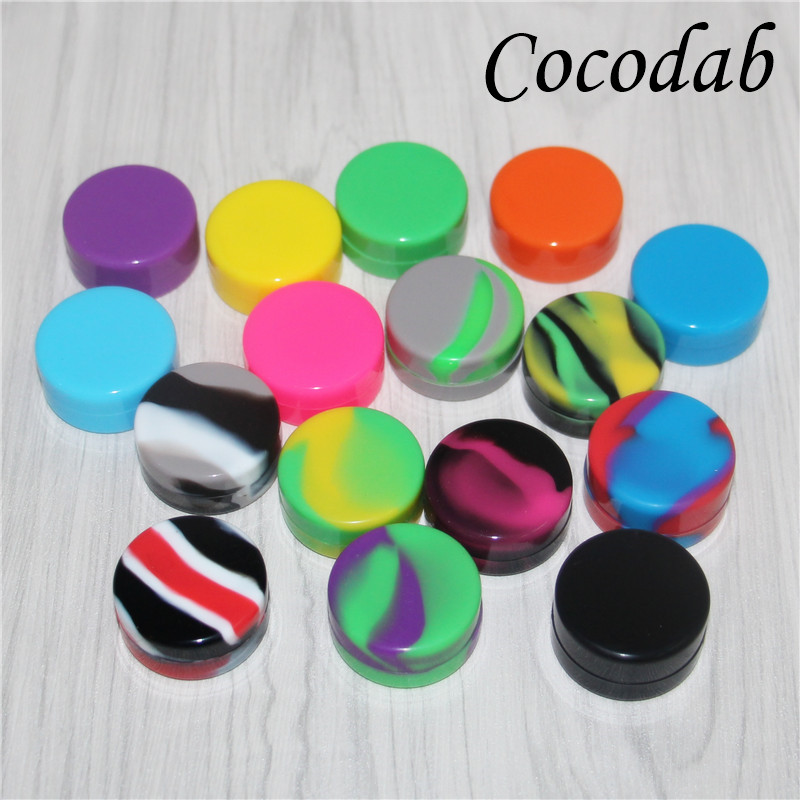 

Wax containers silicone box 3ml 5ml 10ml 22ml Non-stick silicon container food grade jars dab tool storage jar oil holder for vaporizer FDA, Mix colors