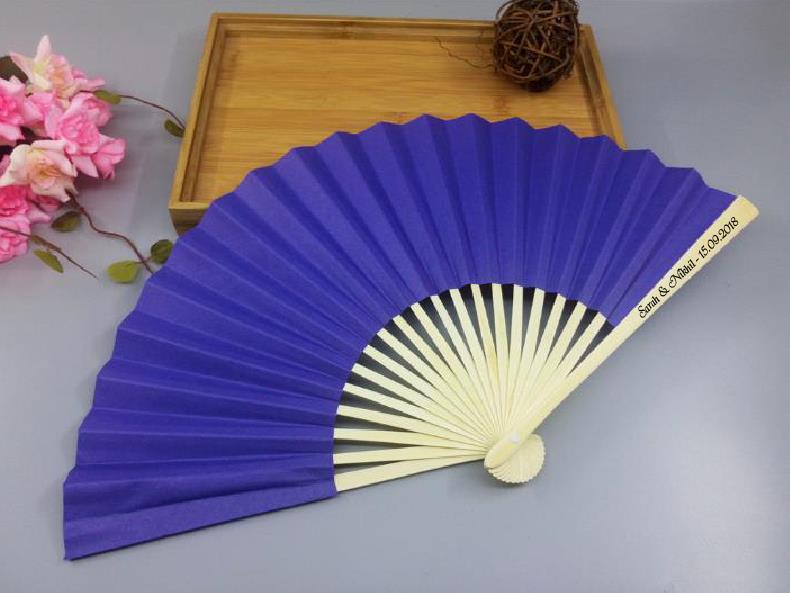 

custom logo paper hand fans with both sides for wedding guests bridal shower party favor gifts 50pcs lot wholesales, Custom logo hand fans
