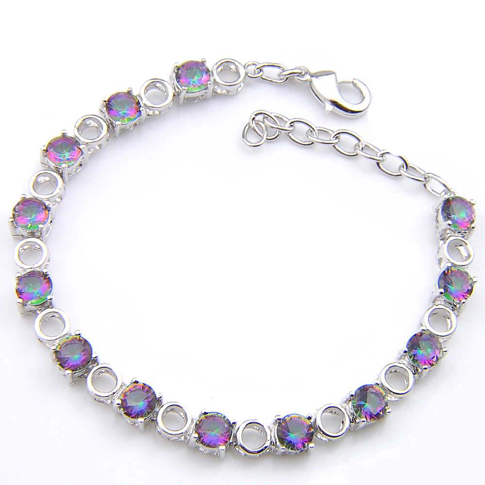 Hot 2018 Luckyshine 6 Pcs 1 Lot Women simple fashion Elegant Crystal New brand wedding Colorful bracelet Hollow bracelets B0028